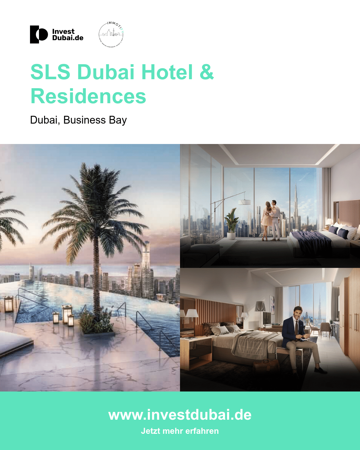 Das SLS Dubai befindet sich im Stadtzentrum und bietet einen spektakulären, ungehinderten Blick auf den ikonischen Burj Khalifa sowie einen klaren Blick auf den beruhigenden Dubai Creek.